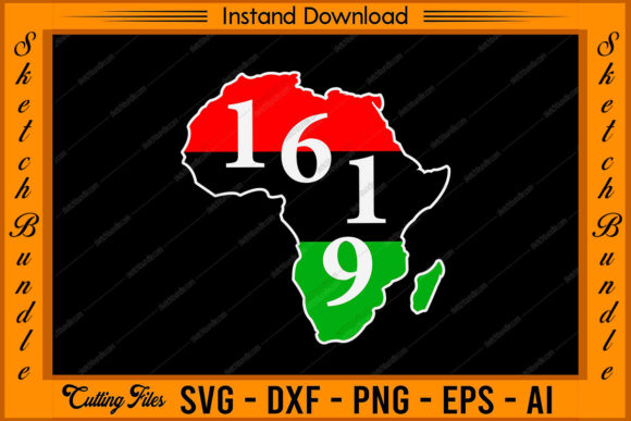 1619 Black History Month Africa Flag Graphics
