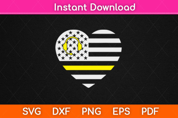 911 Dispatcher Gold Line USA Flag Graphics