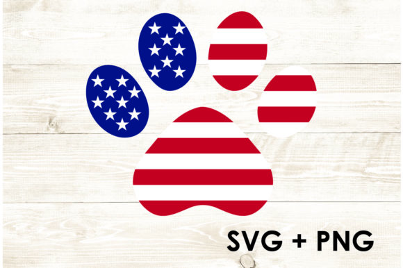 American Dog - American Flag Paws Graphics