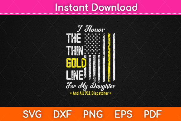 American Flag 911 Dispatcher Thin Gold