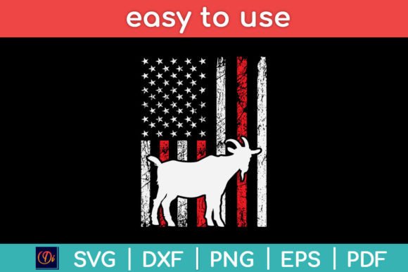 American Flag Goat USA Patriotic Animal Graphics and Crafts