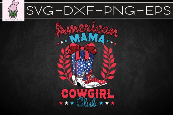 American Mama Cowgirl Club Flag SVG