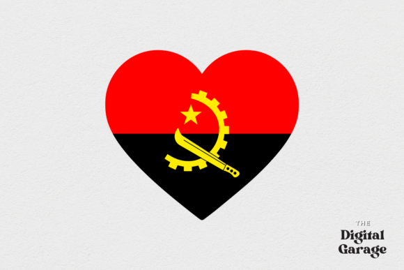 Angola Heart Flag, SVG PNG for Crafts & Graphics