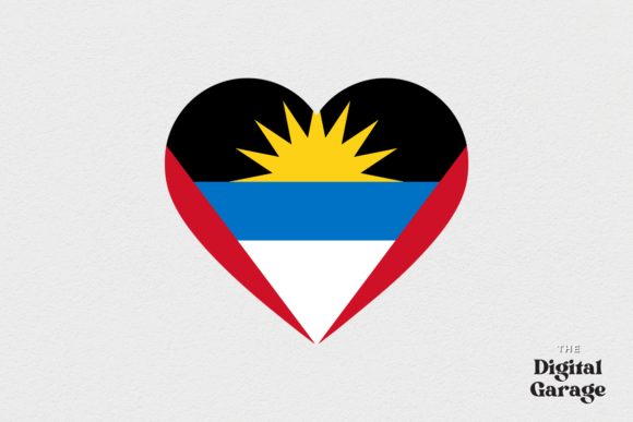 Antigua Heart Flag, SVG PNG – Graphics & Crafts
