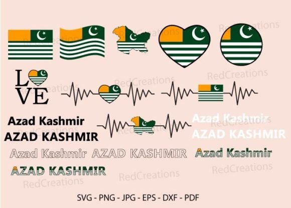 Azad Kashmir Flag Svg Bundle, Graphics & Crafts