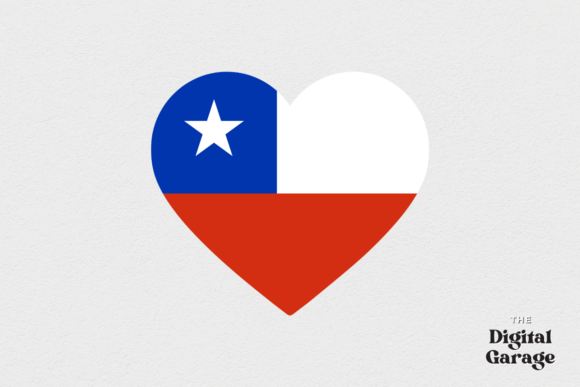 Chile Heart Flag, SVG PNG for Crafts and Graphics