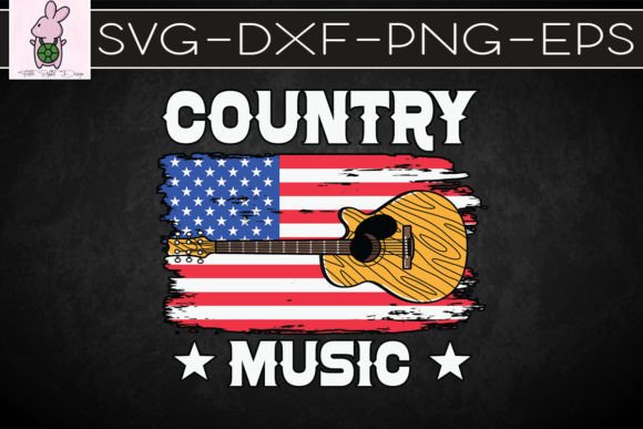Country Music US Flag Guitar SVG Graphics Crafts