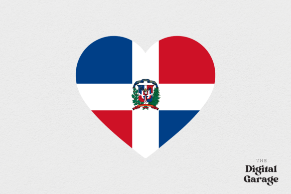 Dominican Republic Heart Flag, SVG PNG