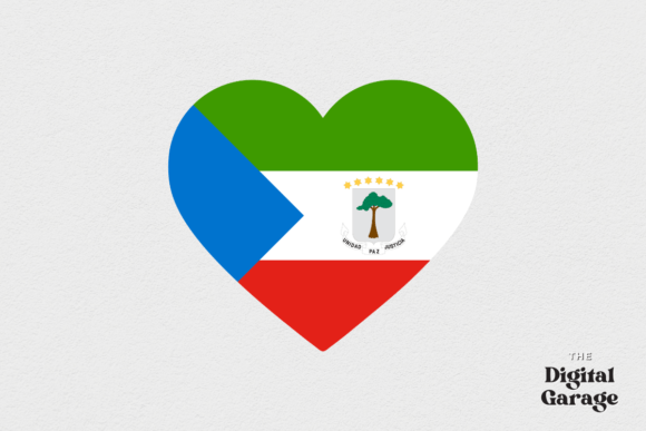 Equatorial Guinea Heart Flag, SVG PNG