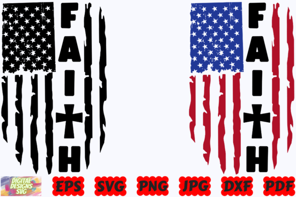 Faith SVG USA Flag SVG Christian SVG