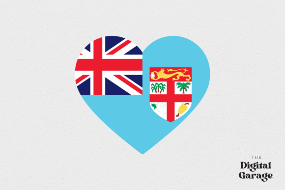Fiji Heart Flag, SVG PNG: Graphics for Crafts