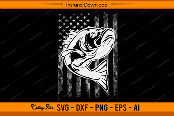 Fishing Camouflage USA Flag Design