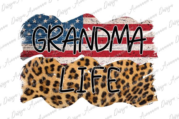 GrandmaLife Sublimation Usa Flag Leopard Graphics & Crafts