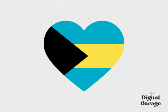 Graphics for Crafts: Bahamas Heart Flag, SVG PNG