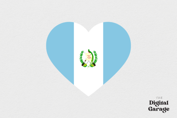 Guatemala Heart Flag, SVG PNG