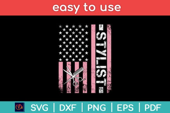 Hair Stylist American Flag Svg Design