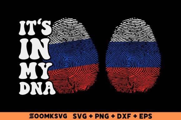 It's in My DNA: Russia Flag Fingerprint Graphics & Crafts