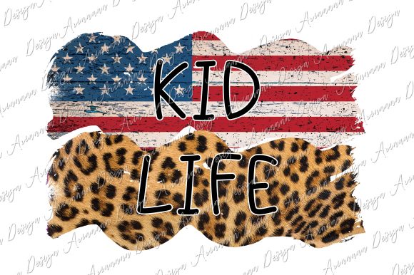 Kid Life Sublimation Usa Flag Leopard Graphics