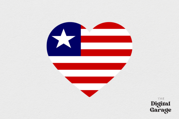 Liberia Heart Flag, SVG PNG