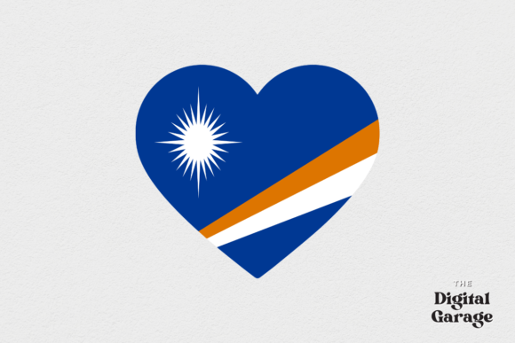 Marshall Islands Heart Flag, SVG PNG