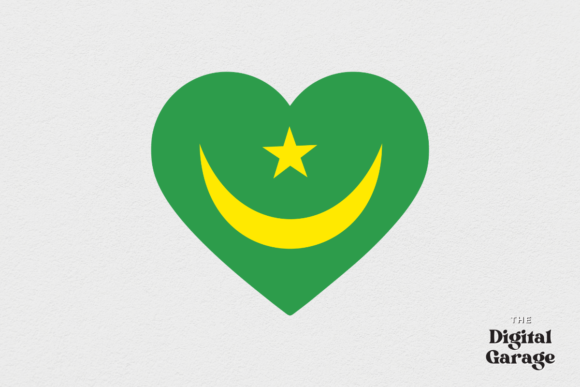 Mauritania Heart Flag, SVG PNG