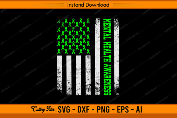 Mental Health Awareness with US Flag