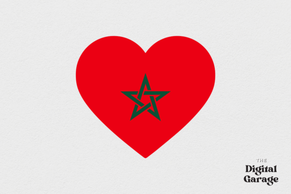 Morocco Heart Flag, SVG PNG