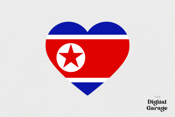 North Korea Heart Flag, SVG PNG – Graphics and Crafts
