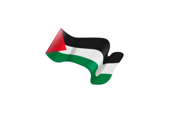 Palestine Flag Wavy Icon Vector Graphics Crafts