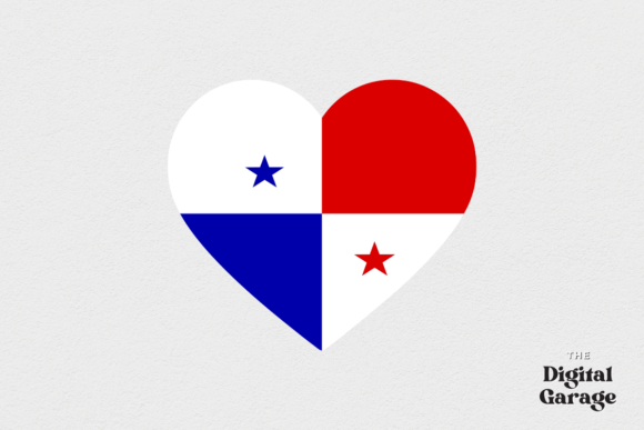 Panama Heart Flag, SVG PNG for Crafts & Graphics