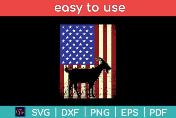 Patriotic Goat 4th of July American Flag Graphics