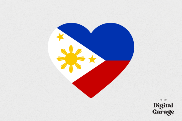 Philippines Heart Flag, SVG PNG