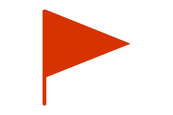 Red Triangle Flag Icon: Graphics & Crafts Asset