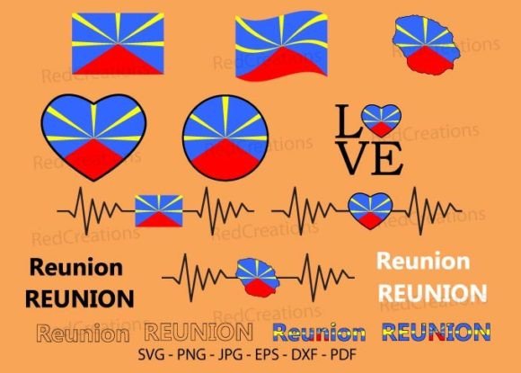 Reunion Flag Bundle: Graphics & Crafts for Local Branding