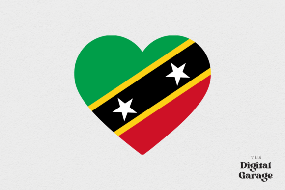 Saint Kitts Heart Flag, SVG PNG
