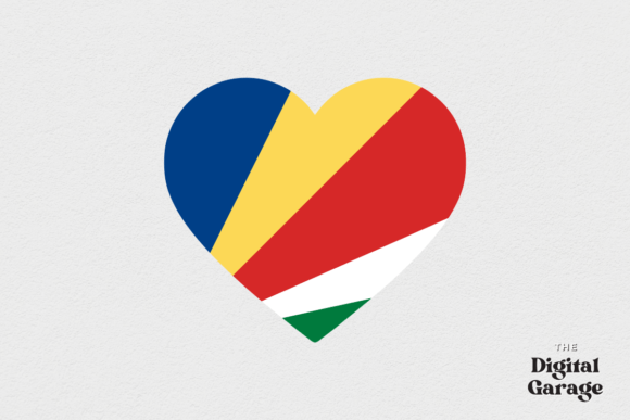 Seychelles Heart Flag, SVG PNG