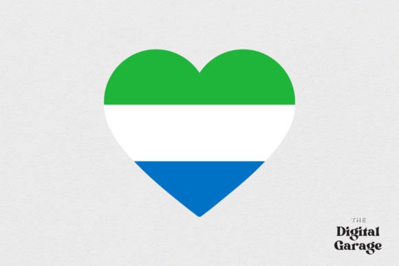 Sierra Leone Heart Flag, SVG PNG: Graphics for Crafts