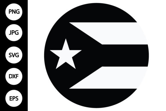 Silhouette Circle Puerto Rico Flag SVG: Graphics & Crafts