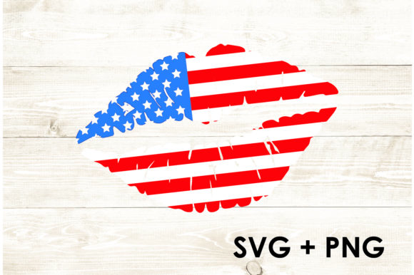 USA Flag Lips - American Flag