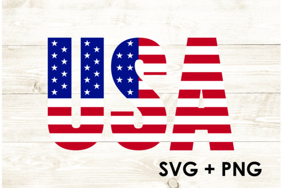 USA Text - American Flag Text