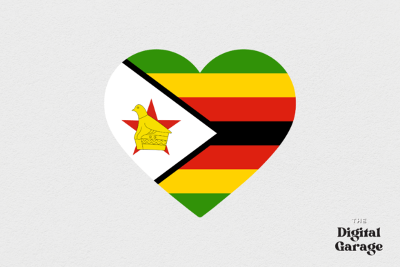 Zimbabwe Heart Flag, SVG PNG